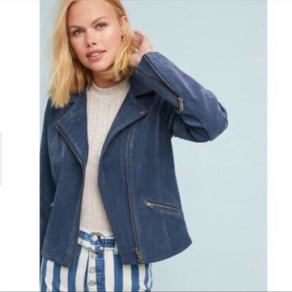 Anthropologie Vegan Suede Moto Jacket